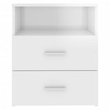 Bed Cabinet High Gloss White 50x32x60cm