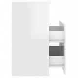 Bed Cabinet High Gloss White 50x32x60cm