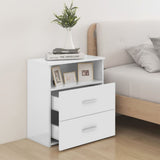 Bed Cabinets 2 pcs High Gloss White 50x32x60 cm - Side View