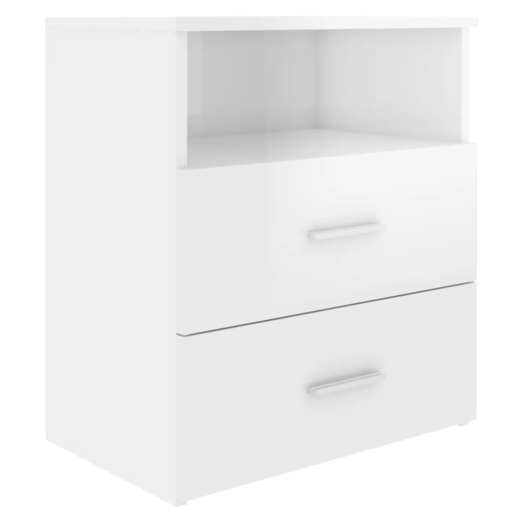 Bed Cabinets 2 pcs High Gloss White 50x32x60 cm