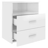 Bed Cabinets 2 pcs High Gloss White 50x32x60 cm
