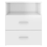 Bed Cabinets 2 pcs High Gloss White 50x32x60 cm - Rear View