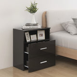 Bed Cabinet High Gloss Black 50x32x60cm