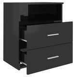 Bed Cabinet High Gloss Black 50x32x60cm - Top-Down View