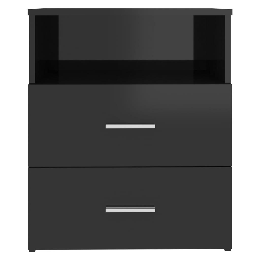 Bed Cabinet High Gloss Black 50x32x60cm