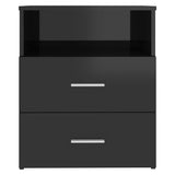 Bed Cabinet High Gloss Black 50x32x60cm
