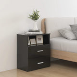 Bed Cabinet High Gloss Black 50x32x60cm