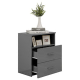 Bed Cabinets 2 pcs High Gloss Grey 50x32x60 cm - Low Angle