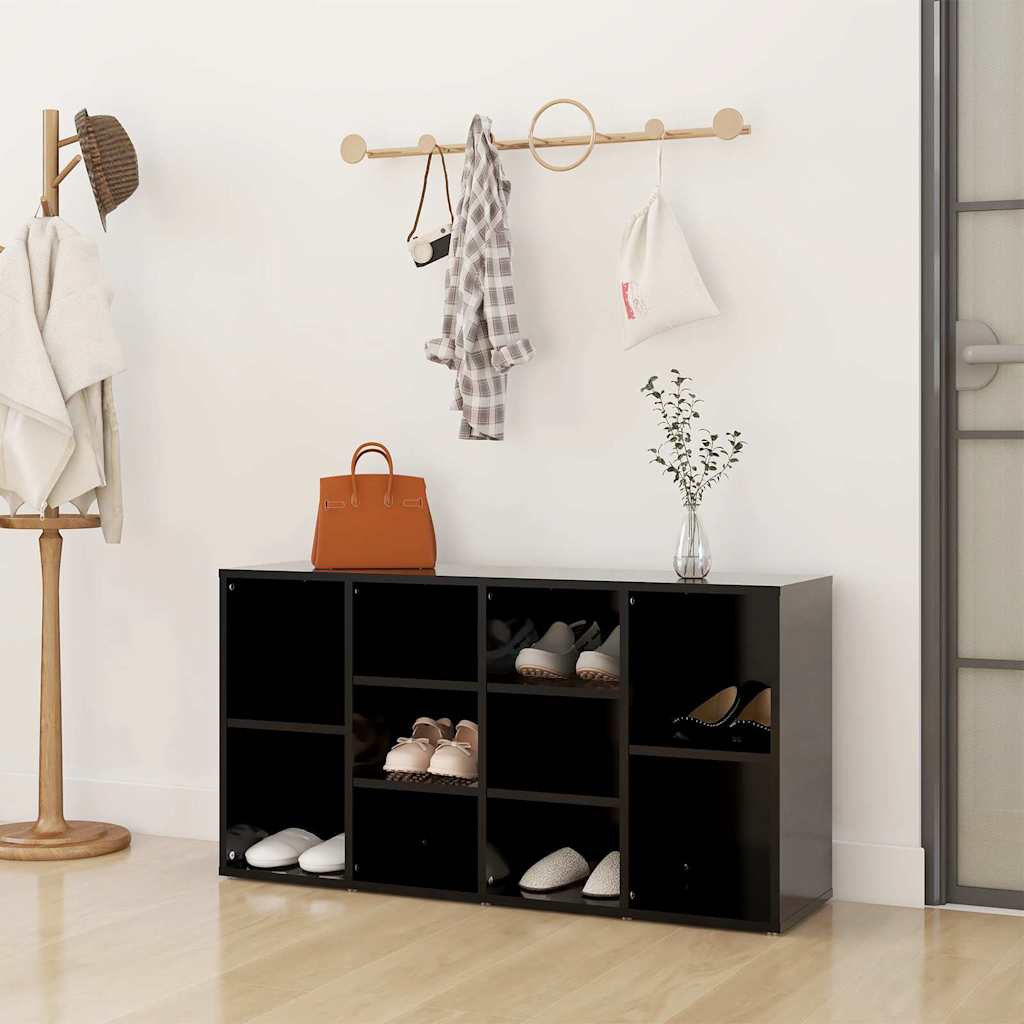 Shoe Bench Black 103x30x55 cm Engineered Wood