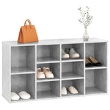 Shoe Bench Concrete Grey 103x30x55 cm Engineered Wood - Side View