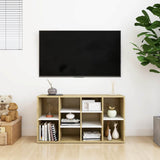 Shoe Bench White and Sonoma Oak 103x30x55 cm Engineered Wood - Top-Down View