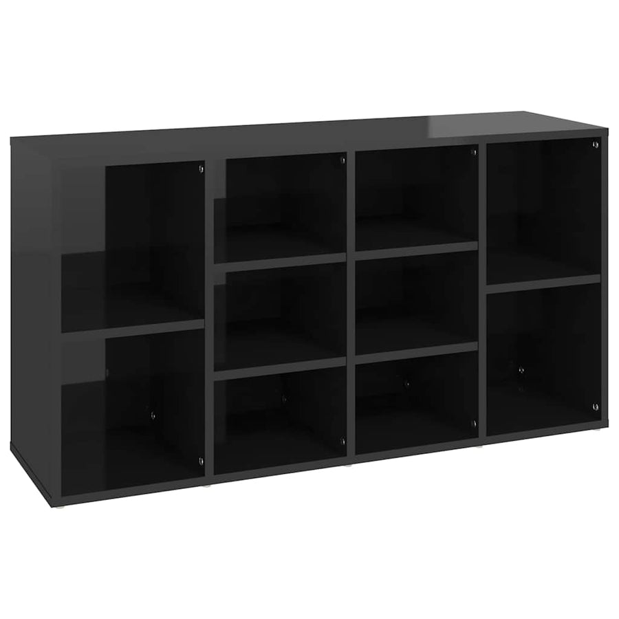 Shoe Bench High Gloss Black 103x30x55 cm Engineered Wood