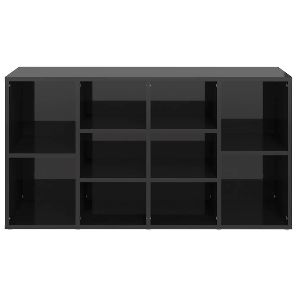 Shoe Bench High Gloss Black 103x30x55 cm Engineered Wood