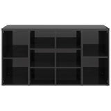 Shoe Bench High Gloss Black 103x30x55 cm Engineered Wood - 45-Degree Angle