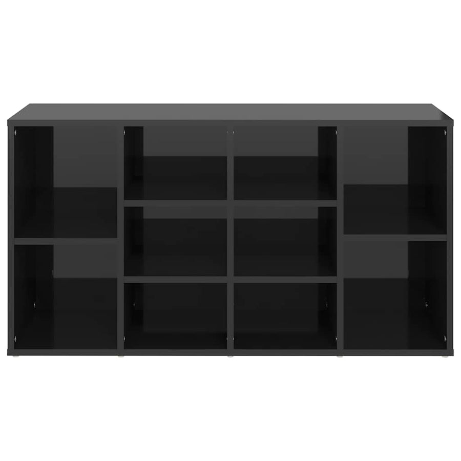 Shoe Bench High Gloss Black 103x30x55 cm Engineered Wood