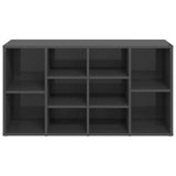 Shoe Bench High Gloss Grey 103x30x55 cm Engineered Wood