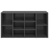 Shoe Bench High Gloss Grey 103x30x55 cm Engineered Wood - 45-Degree Angle