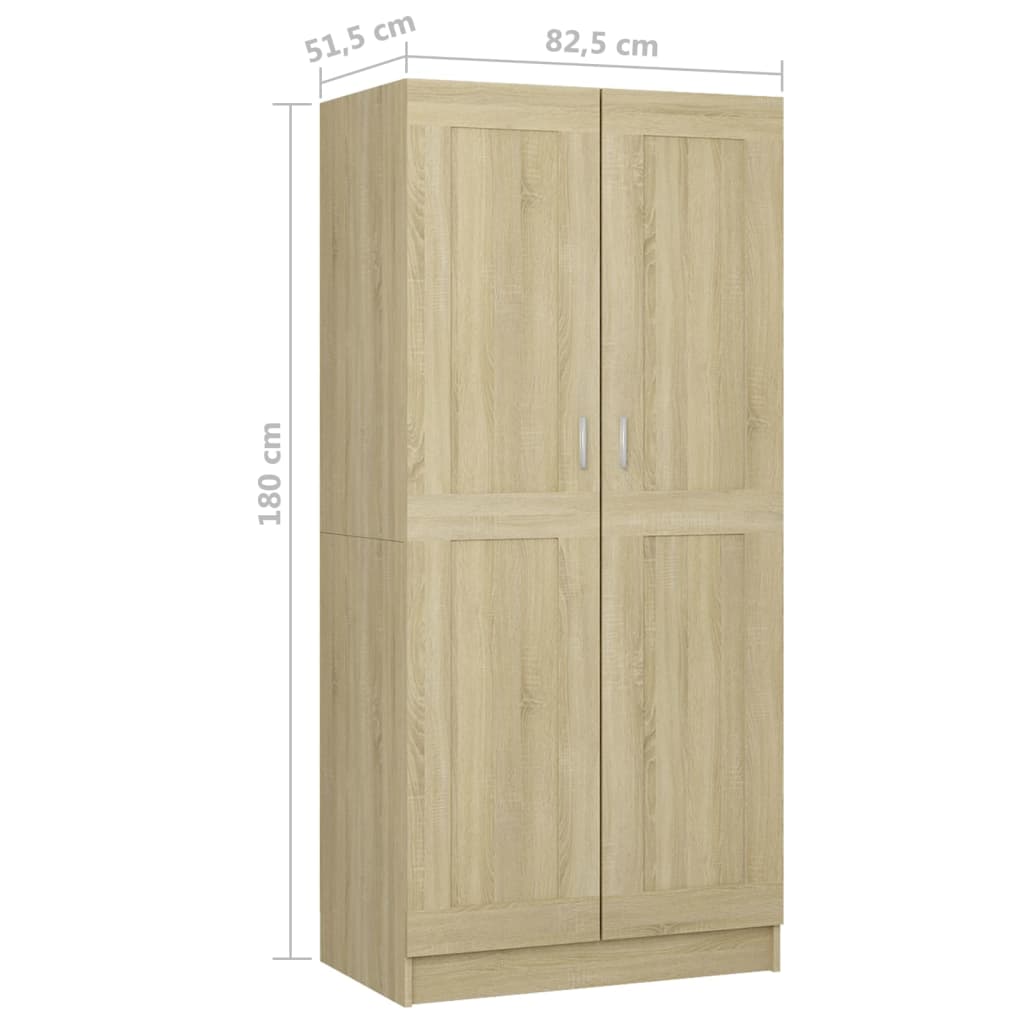 Wardrobe Sonoma Oak 82.5x51.5x180 cm Engineered Wood