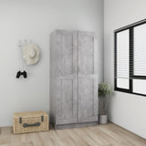 Wardrobe Concrete Grey 82.5x51.5x180 cm Engineered Wood - Side View