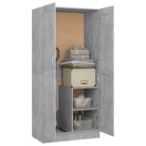 Wardrobe Concrete Grey 82.5x51.5x180 cm Engineered Wood - Top-Down View