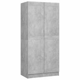 Wardrobe Concrete Grey 82.5x51.5x180 cm Engineered Wood - 45-Degree Angle