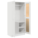 Wardrobe High Gloss White 82.5x51.5x180 cm Engineered Wood - 45-Degree Angle