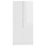 Wardrobe High Gloss White 82.5x51.5x180 cm Engineered Wood