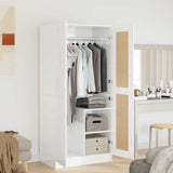 Wardrobe High Gloss White 82.5x51.5x180 cm Engineered Wood