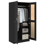 Wardrobe High Gloss Black 82.5x51.5x180 cm Engineered Wood