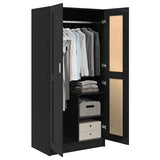 Wardrobe High Gloss Black 82.5x51.5x180 cm Engineered Wood - Top-Down View