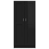Wardrobe High Gloss Black 82.5x51.5x180 cm Engineered Wood