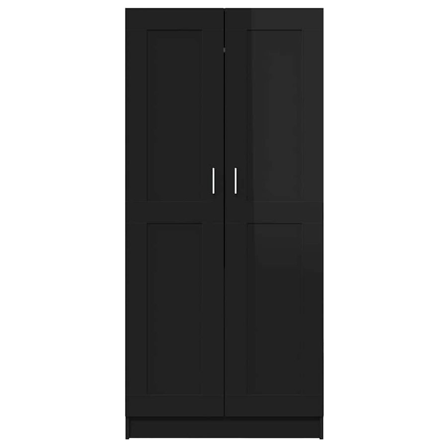 Wardrobe High Gloss Black 82.5x51.5x180 cm Engineered Wood
