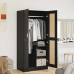 Wardrobe High Gloss Black 82.5x51.5x180 cm Engineered Wood
