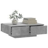 Coffee Table Concrete Grey 90x60x31 cm Engineered Wood - Side View