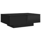 Coffee Table High Gloss Black 90x60x31 cm Engineered Wood - Front View