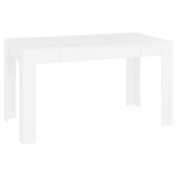 Dining Table White 140x74.5x76 cm Engineered Wood - Front View