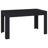 Dining Table Black 140x74.5x76 cm Engineered Wood - Front View