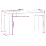 Dining Table Black 140x74.5x76 cm Engineered Wood