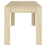 Dining Table Sonoma Oak 140x74.5x76 cm Engineered Wood - Top-Down View