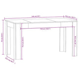 Dining Table Concrete Grey 140x74.5x76 cm Engineered Wood