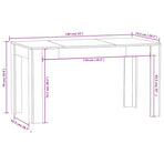Dining Table Concrete Grey 140x74.5x76 cm Engineered Wood