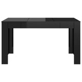 Dining Table High Gloss Black 140x74.5x76 cm Engineered Wood - Side View