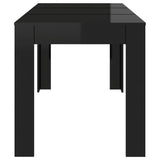Dining Table High Gloss Black 140x74.5x76 cm Engineered Wood