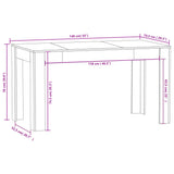 Dining Table High Gloss Black 140x74.5x76 cm Engineered Wood