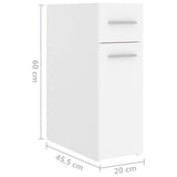 Apothecary Cabinet White 20x45.5x60 cm Engineered Wood - Low Angle