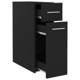 Apothecary Cabinet Black 20x45.5x60 cm Engineered Wood - 45-Degree Angle