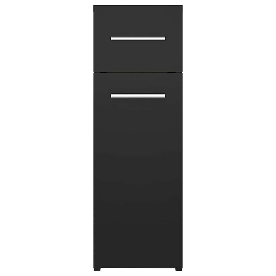 Apothecary Cabinet Black 20x45.5x60 cm Engineered Wood