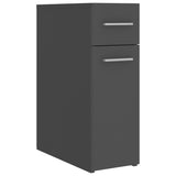 Apothecary Cabinet Grey 20x45.5x60 cm Engineered Wood - Front View