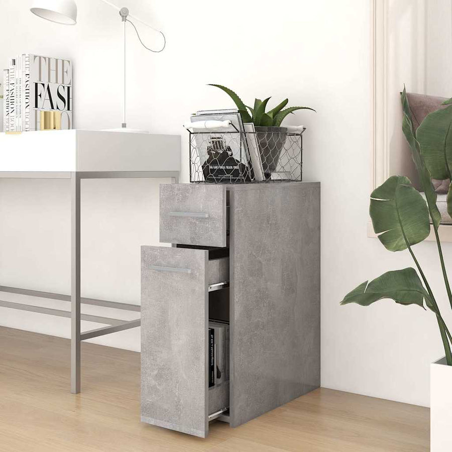 Apothecary Cabinet Concrete Grey 20x45.5x60 cm Engineered Wood