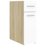 Apothecary Cabinet White and Sonoma Oak 20x45.5x60 cm Engineered Wood - Front View